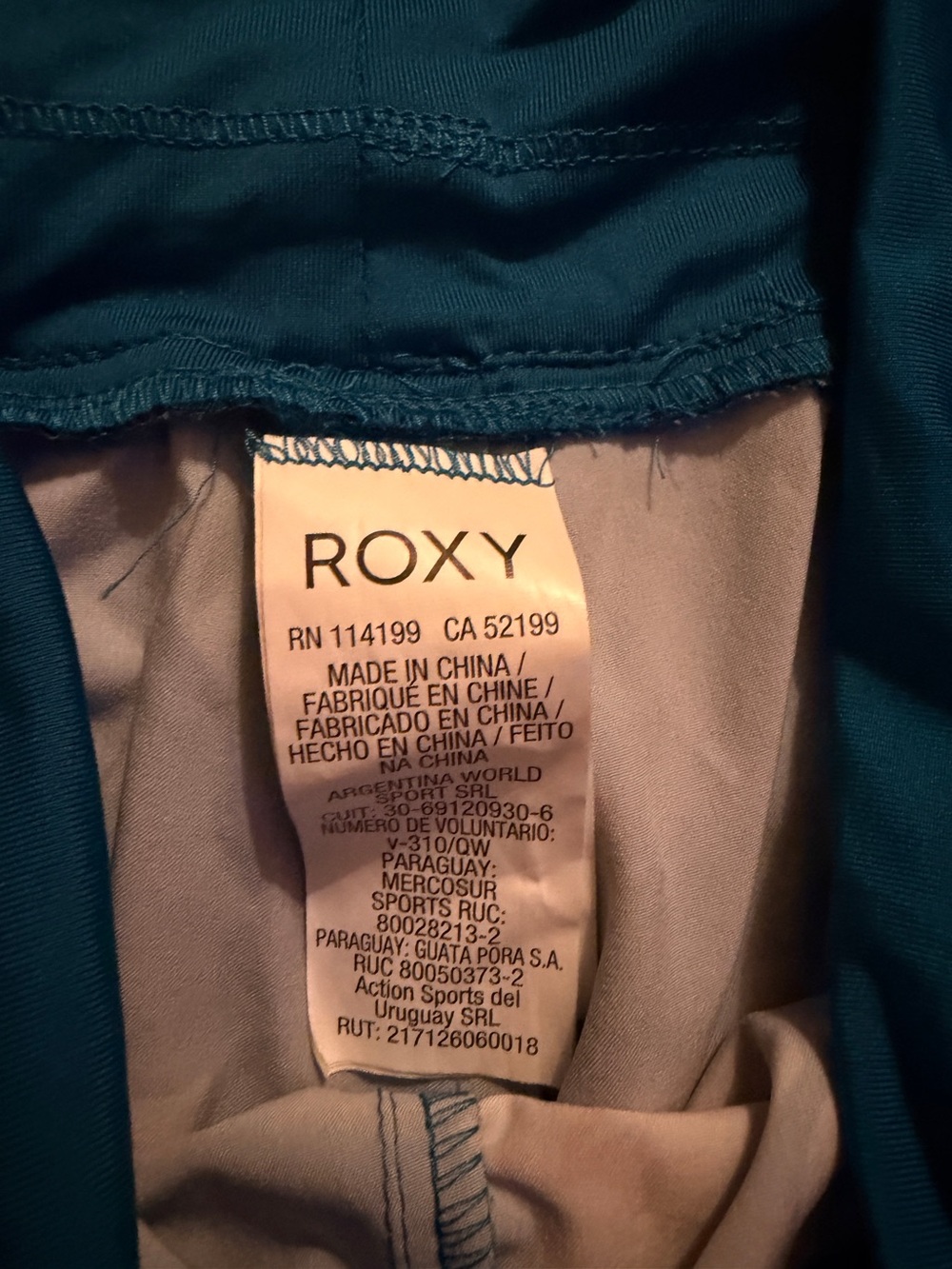 Roxy Teal Floral Shorts with Peach Accents - Picture 3 of 5